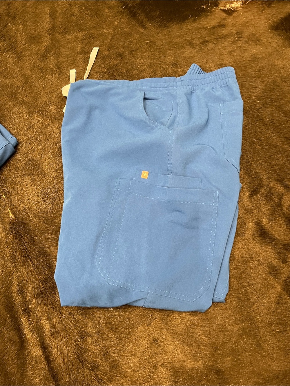 Royal Blue Figs Yola Medical Scrub Drawstring Pants Sz XL/P